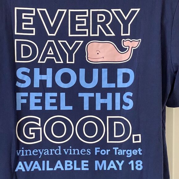 Vineyard Vines for Target Mens T-Shirt XL Blue Every Day Should Feel This Good - Picture 1 of 7